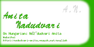 anita nadudvari business card